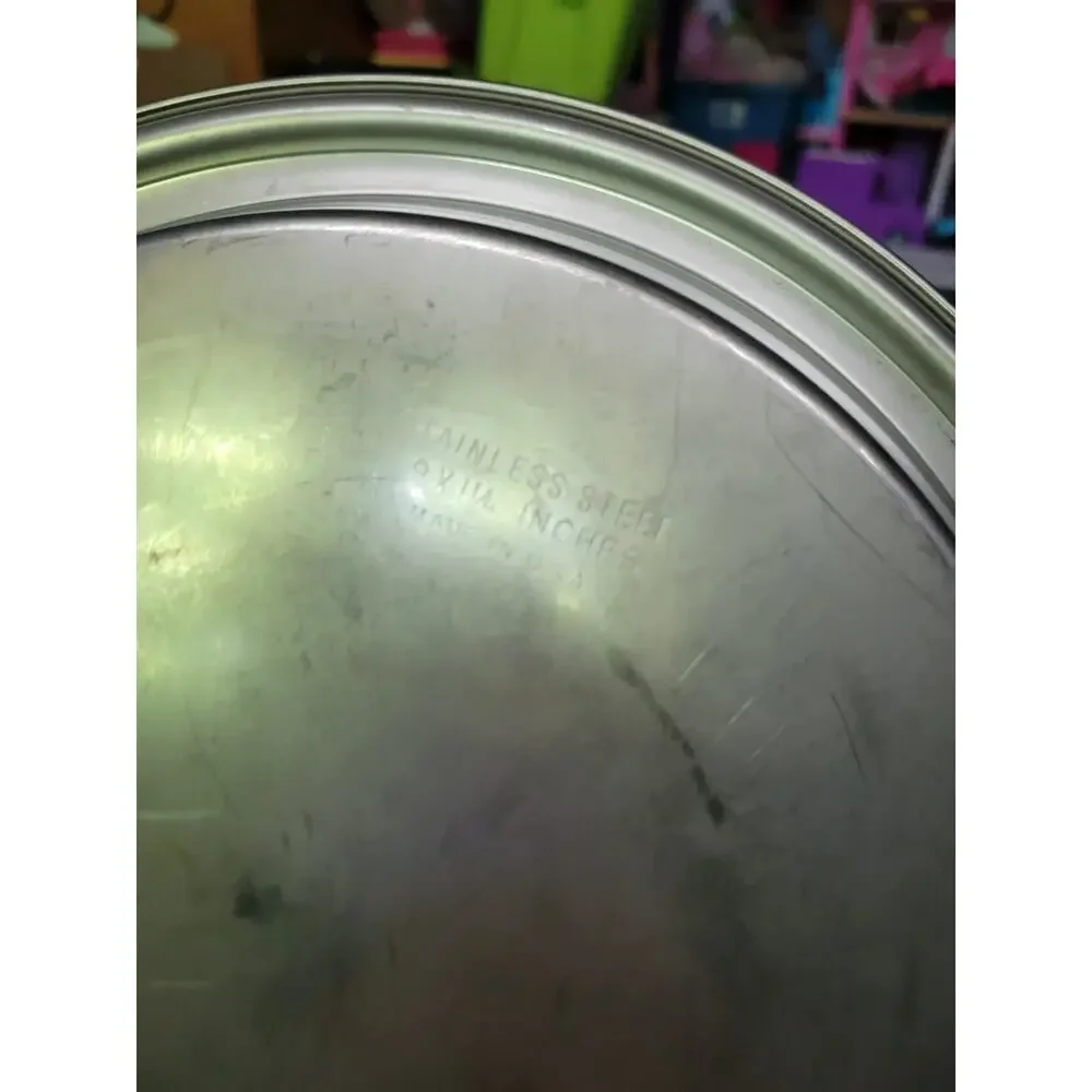 Vintage Stainless Steel Wide Rim Pie Plate Baking Pan 9